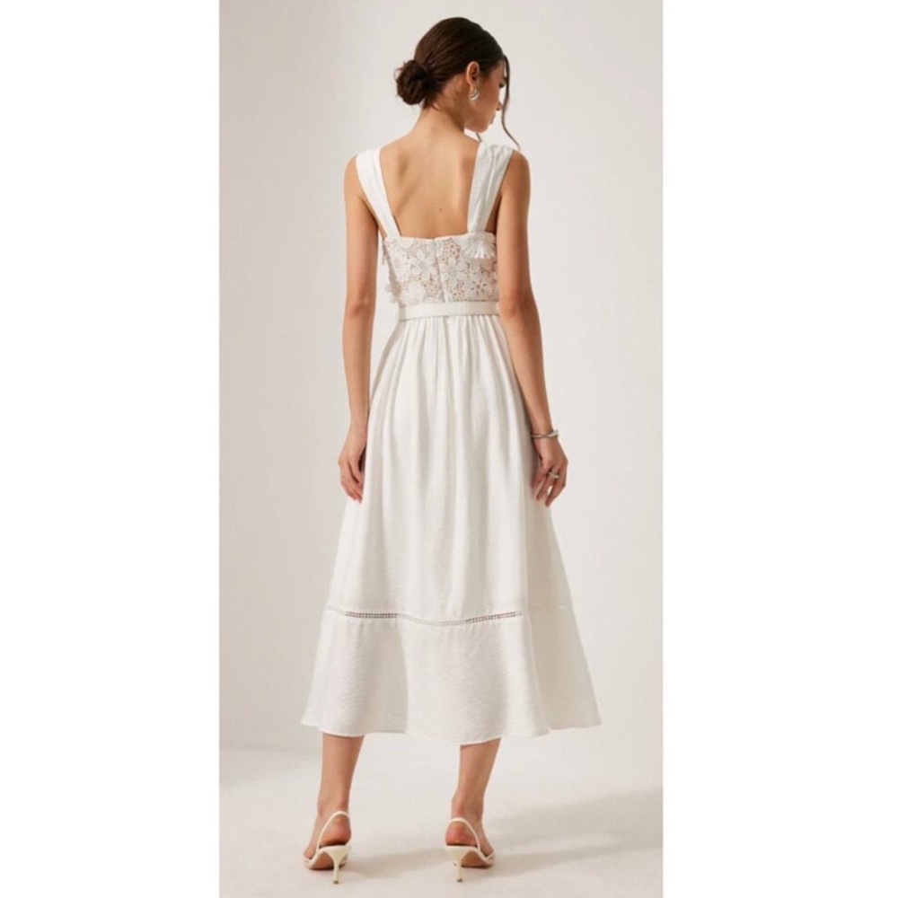 NWT Commense White Floral 3D Lace Maxi Dress - Picture 3 of 16